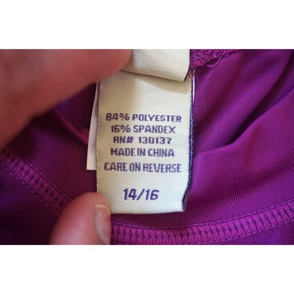 Generation Me Purple/White Shirt & Tank Rash-guard - Size 14/16 - Picture 7 of 8